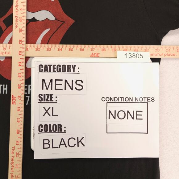 The Rolling Stones 1975 US Tour Band Crew Neck T Shirt Mens Size XL Black - Picture 7 of 9